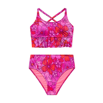 Big Girls Sweet & Spicy- Cross Back Rem. Cup Ruffle Bralette and High Waist Bottom