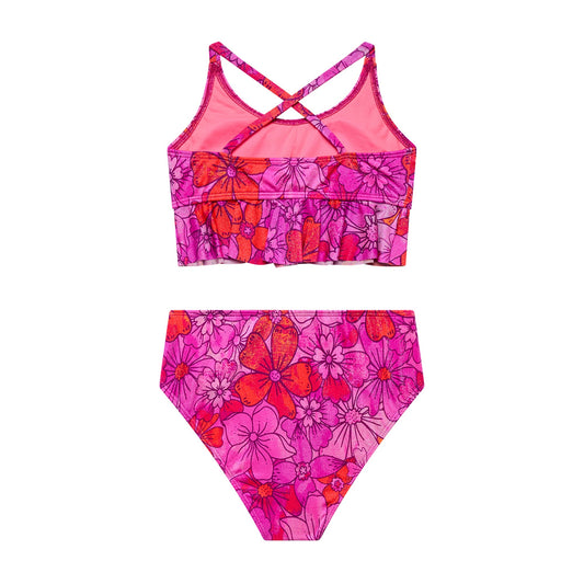 Big Girls Sweet & Spicy- Cross Back Rem. Cup Ruffle Bralette and High Waist Bottom