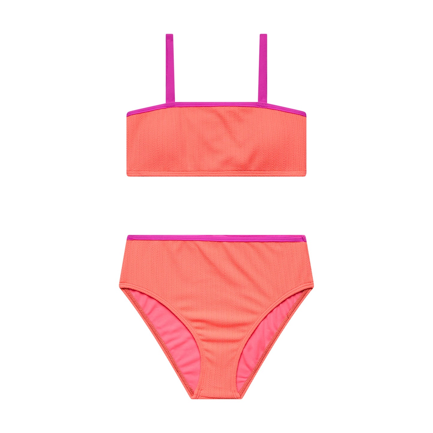Big Girls Tide Pool - Bandeau Bra and High Waist Bottom - Slushy
