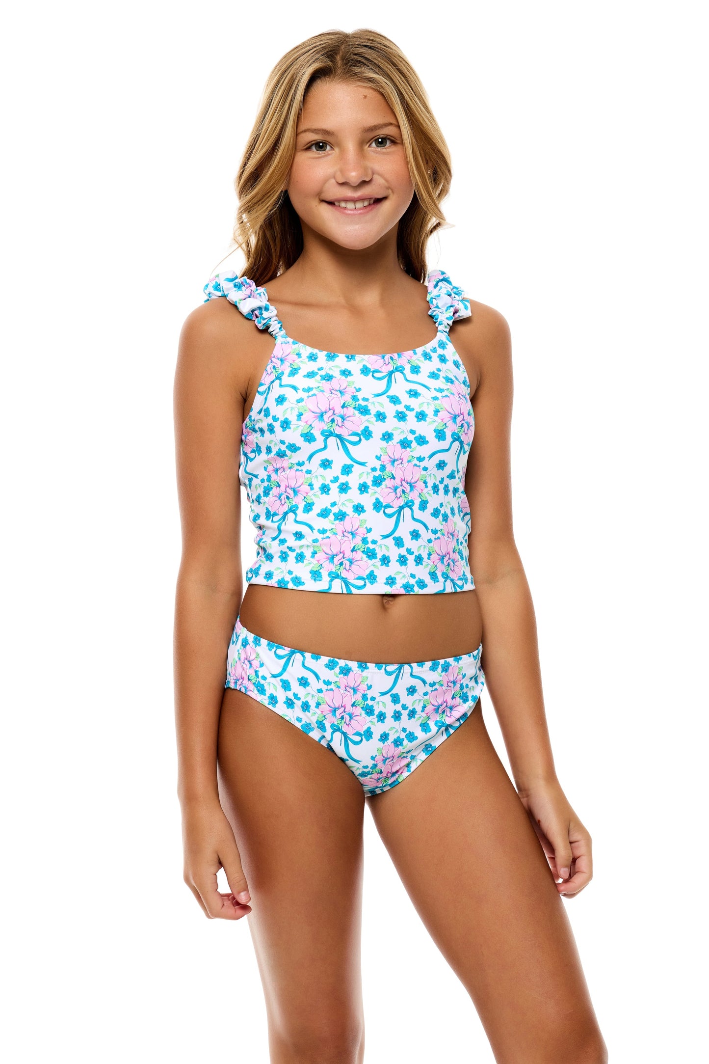 Big Girls Puff Strap - Tankini and High Waist Bottom