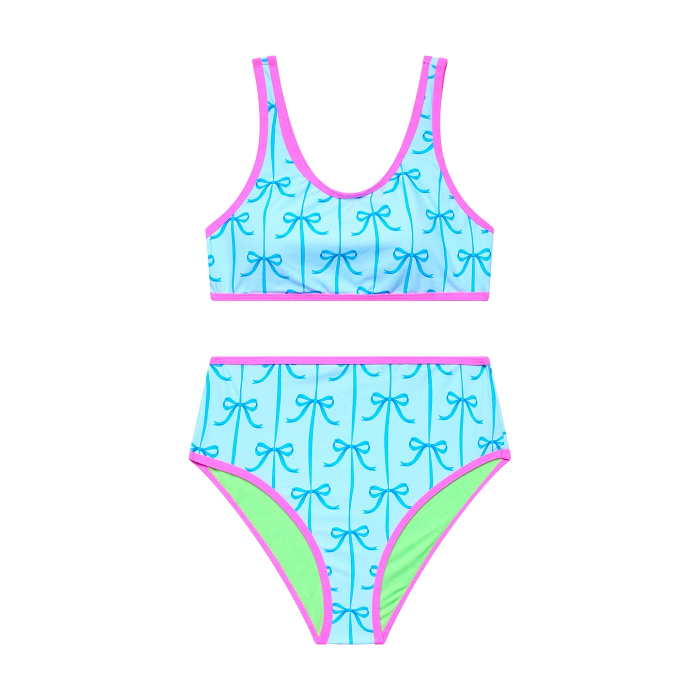 Big Girls Bow- Bralette Crop and High Waist Bottom