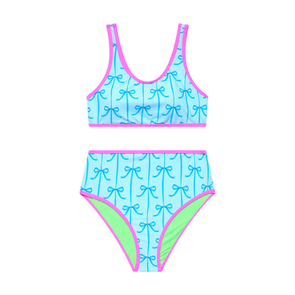 Big Girls Bow- Bralette Crop and High Waist Bottom