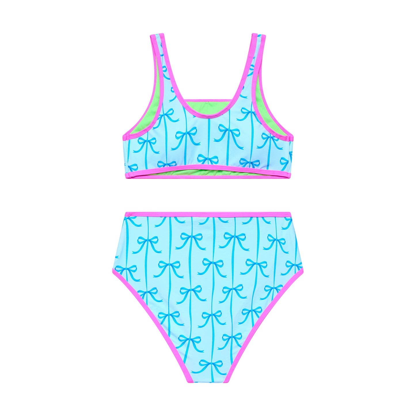 Big Girls Bow- Bralette Crop and High Waist Bottom