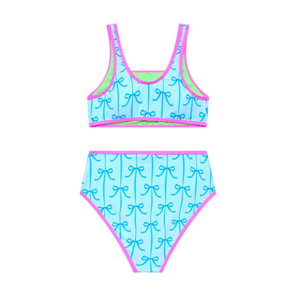 Big Girls Bow- Bralette Crop and High Waist Bottom