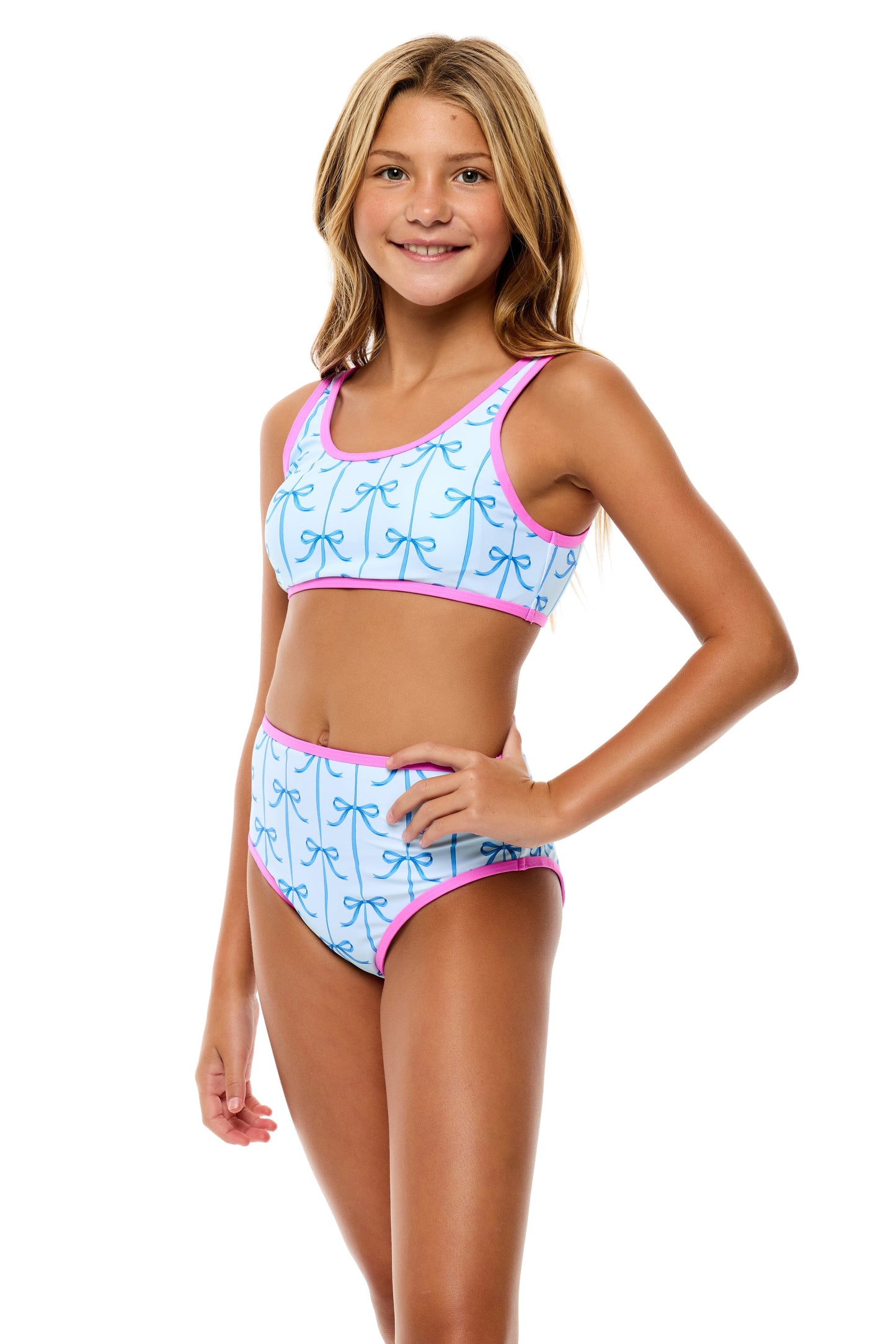 Big Girls Bow- Bralette Crop and High Waist Bottom