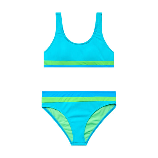 Big Girls Rays for Days - Colorblock Bralette and Hipster Bottom - Pool Party