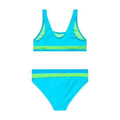 Big Girls Rays for Days - Colorblock Bralette and Hipster Bottom - Pool Party
