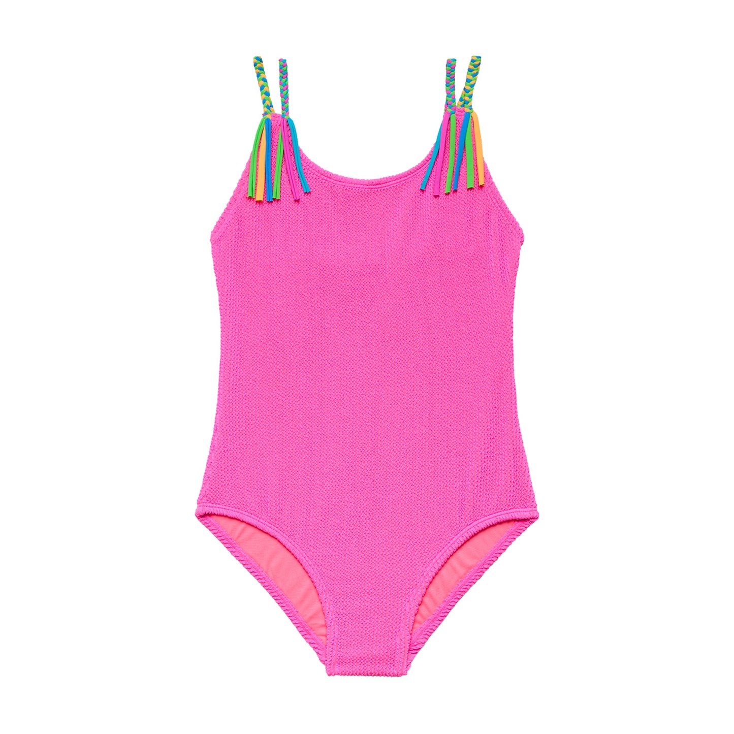 Big Girls Scrunchies - Braid with Fringe One Piece - Pink