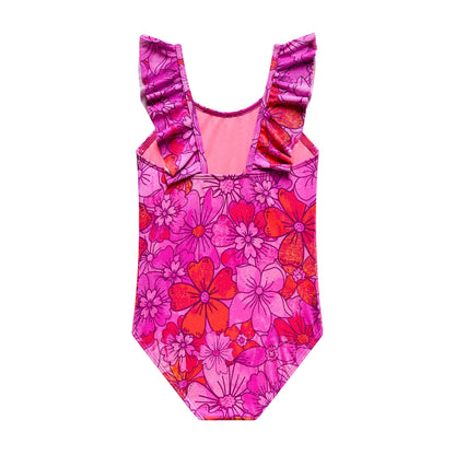 Little Girls Sweet & Spicy - Ruffle Strap One Piece